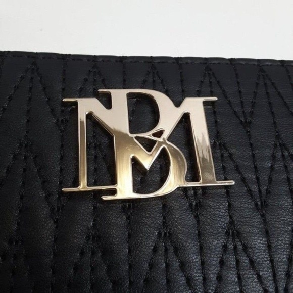 Badgley Mischka Black Braid Quilted Long Wallet - Picture 4 of 9